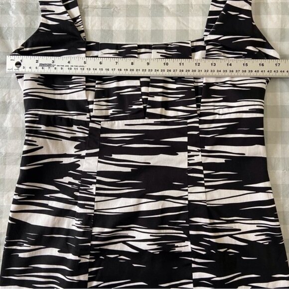 Calvin Klein black white dress bodycon sleeveless stretch flattering pencil 10 - Picture 11 of 13